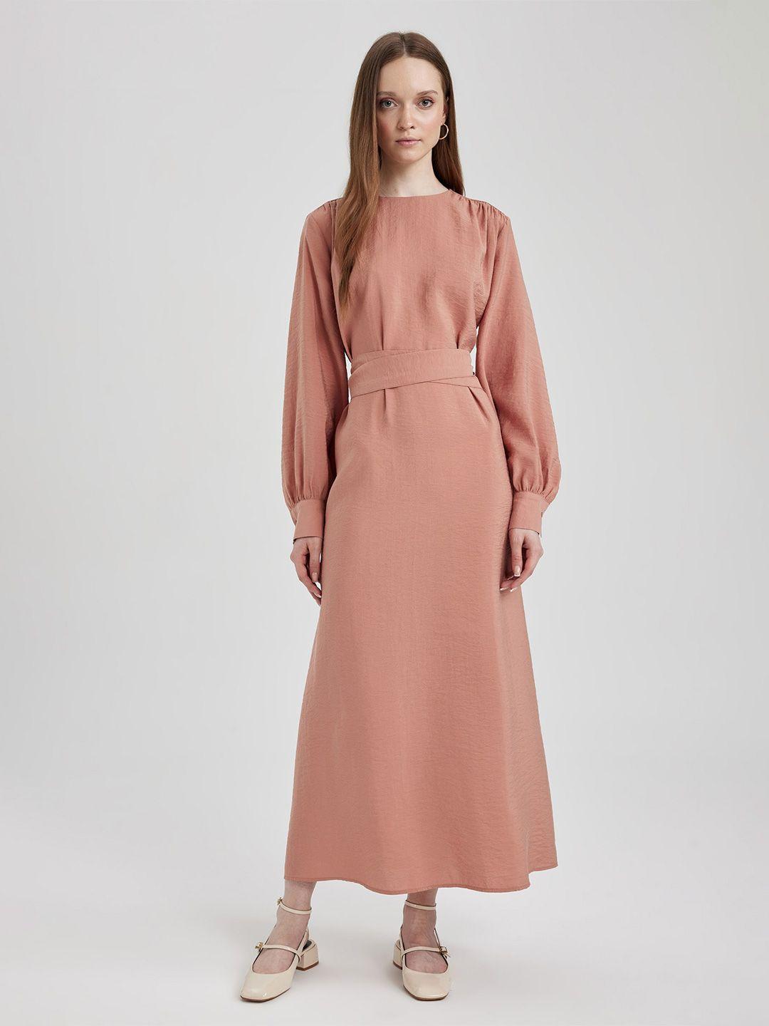 defacto cuffed sleeves maxi dress