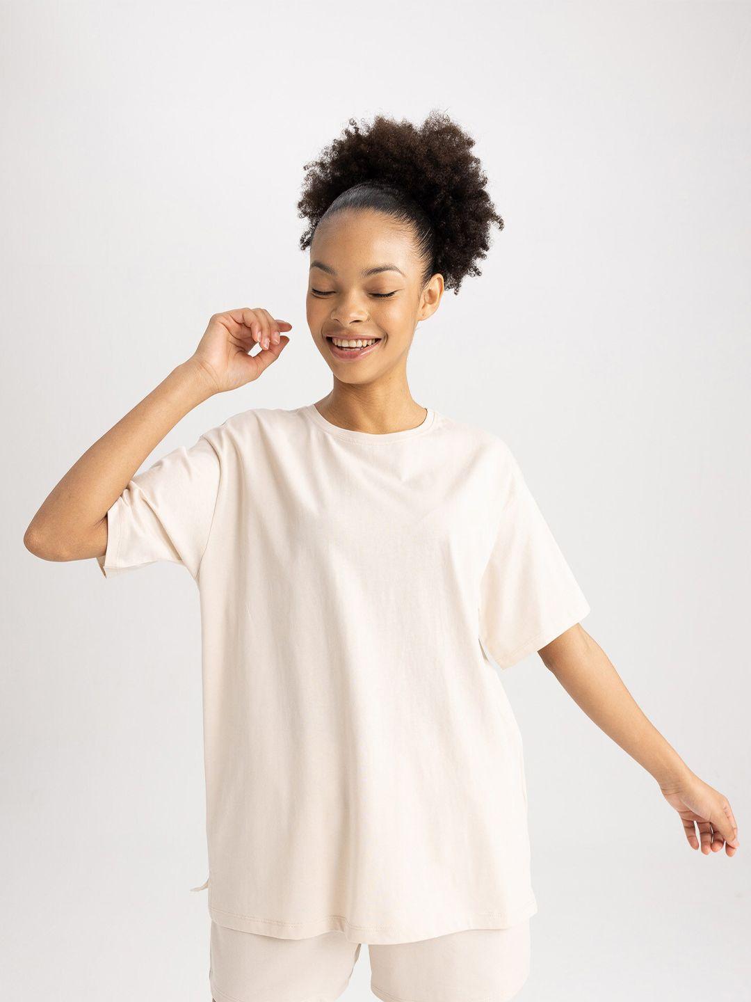 defacto drop shoulder sleeves pure cotton t-shirt