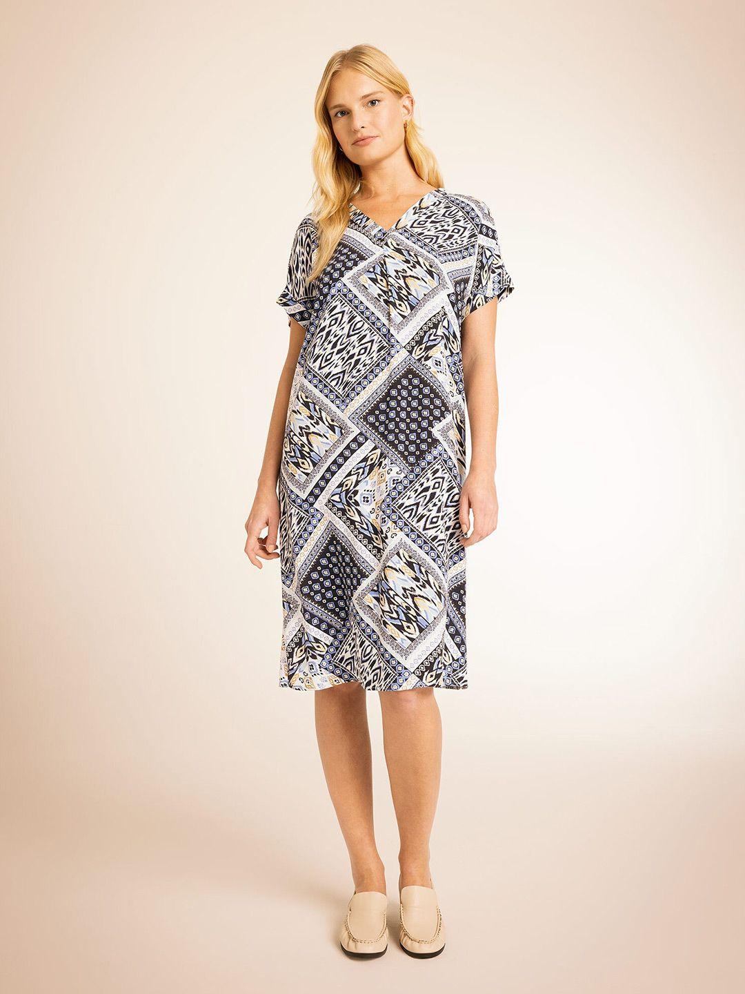 defacto ethnic motifs printed sheath dress