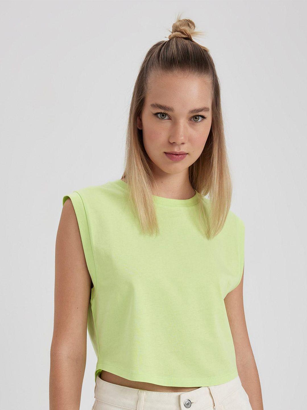 defacto extended sleeves pure cotton crop top