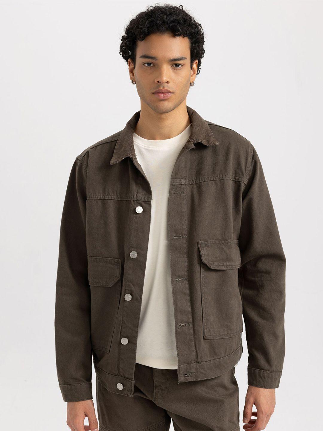 defacto flap pocket pure cotton denim jacket