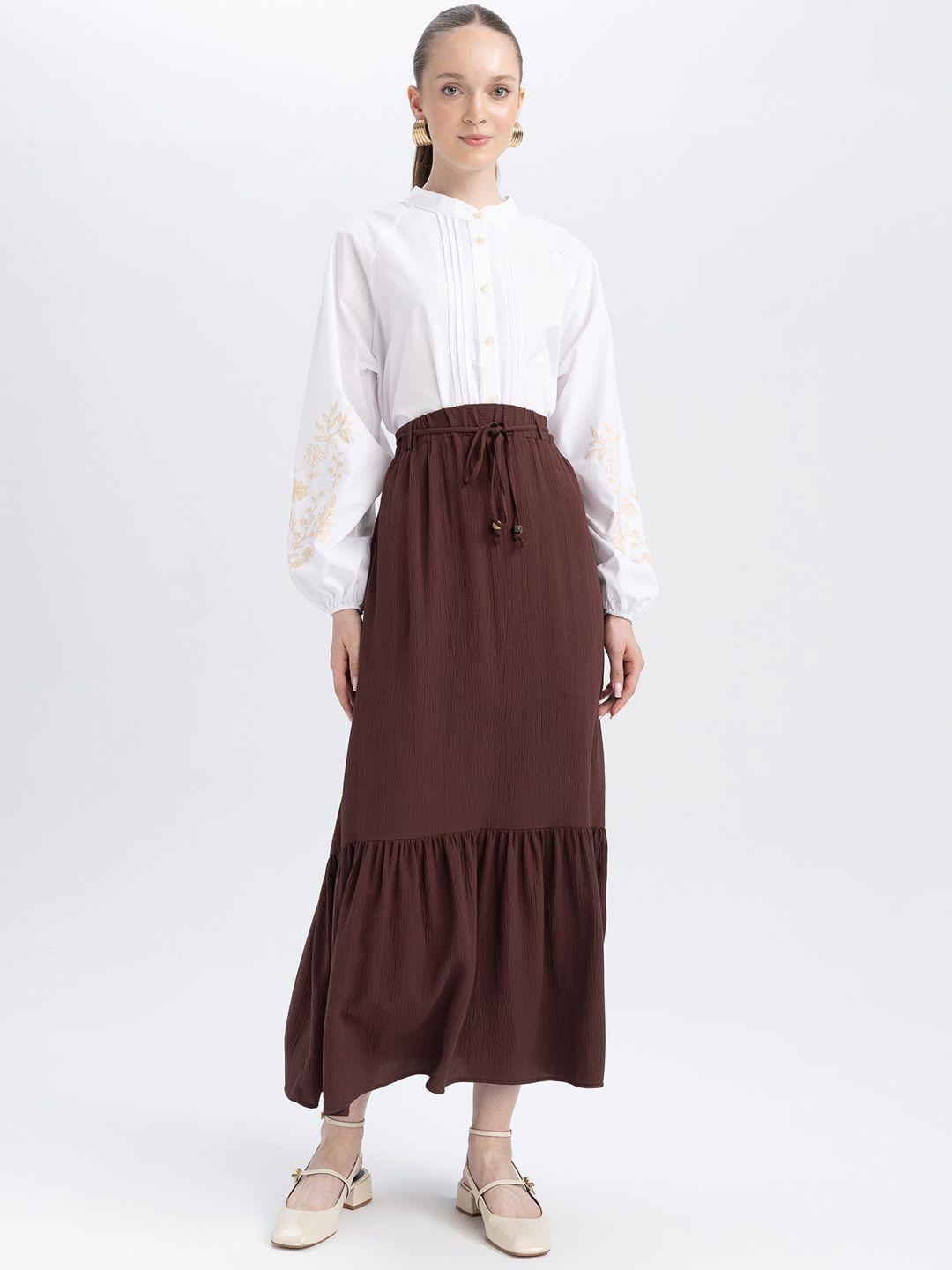 defacto flared tiered maxi skirt