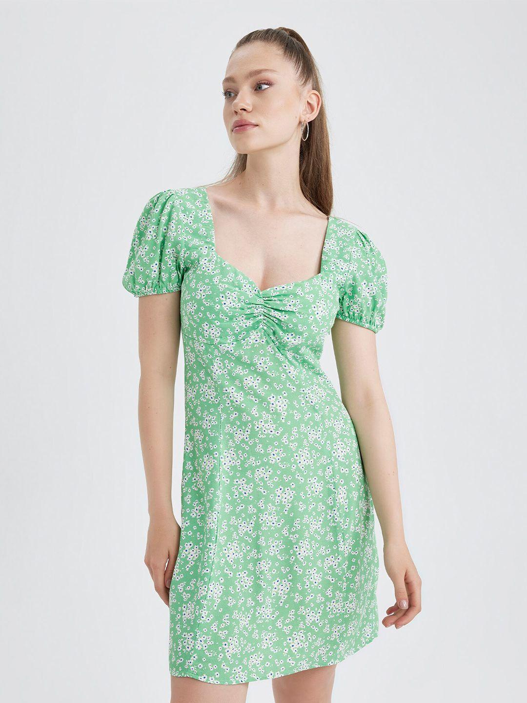 defacto floral printed a-line dress