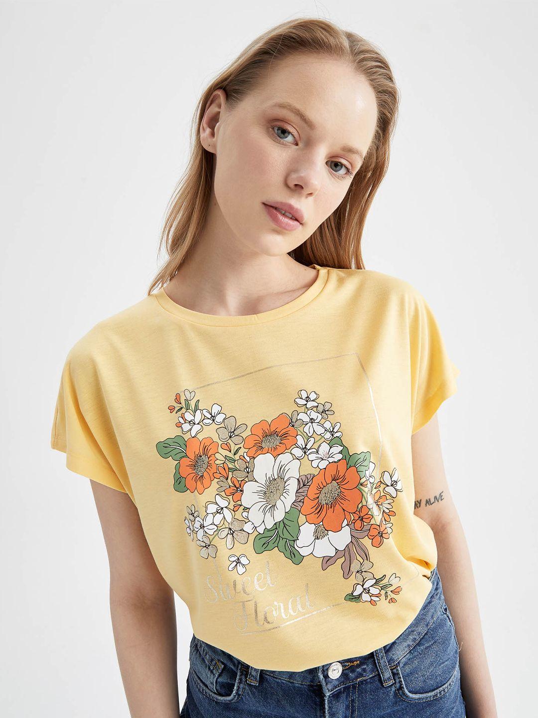 defacto floral printed dolman sleeve t-shirt