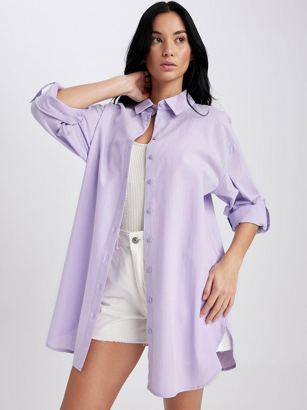 defacto front open shirt style cover up swimwear dress