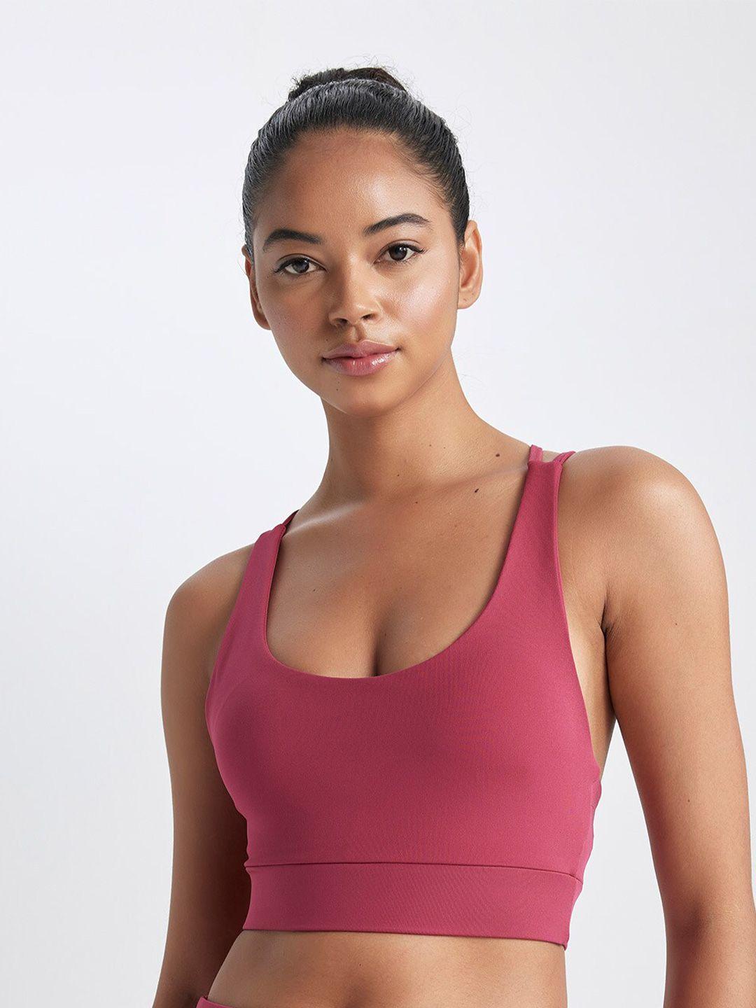 defacto full coverage lightly padded workout sports bra with all day comfort