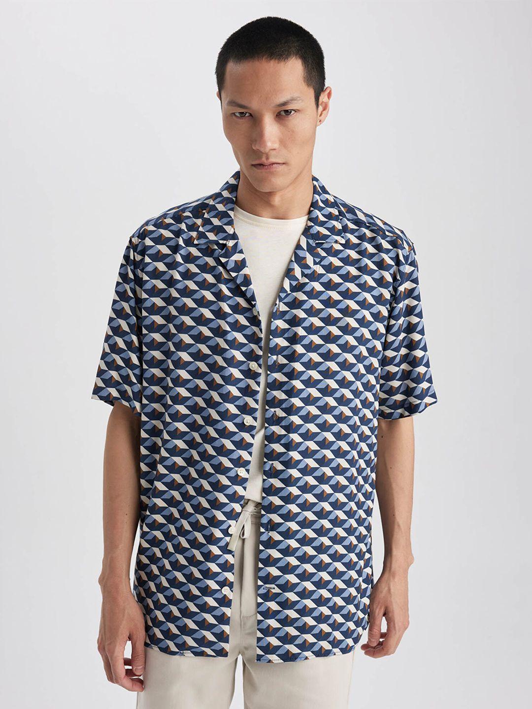 defacto geometric printed casual shirt