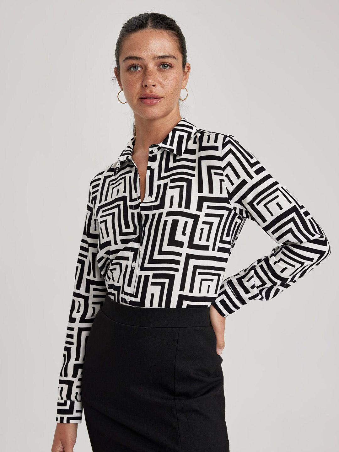 defacto geometric printed casual shirt