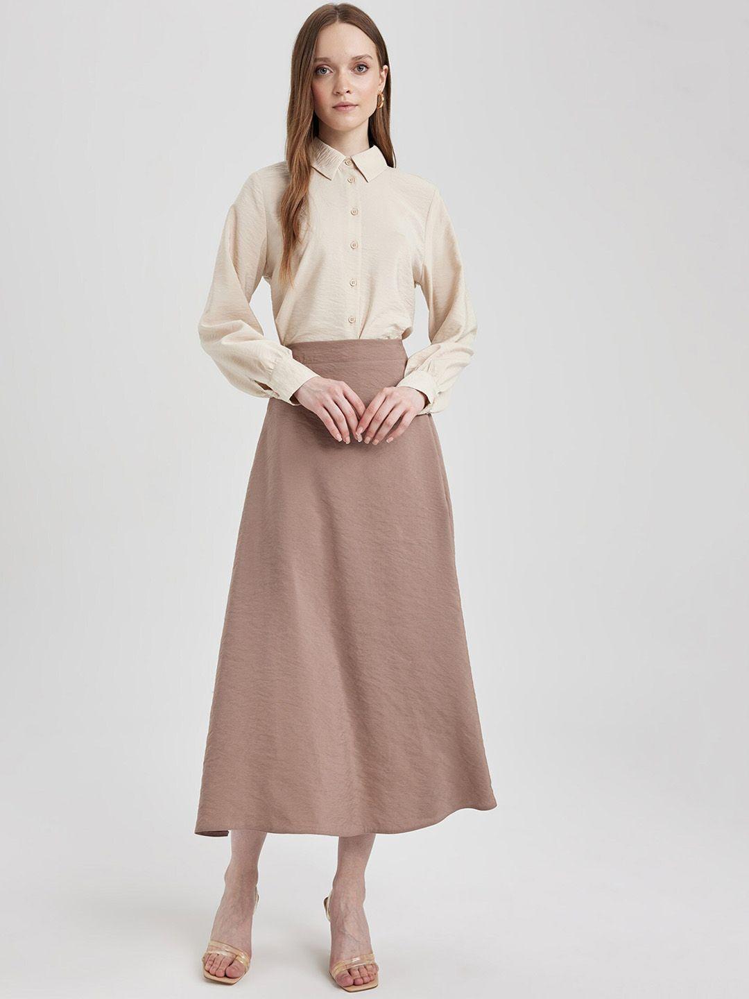 defacto high-rise a-line midi skirt