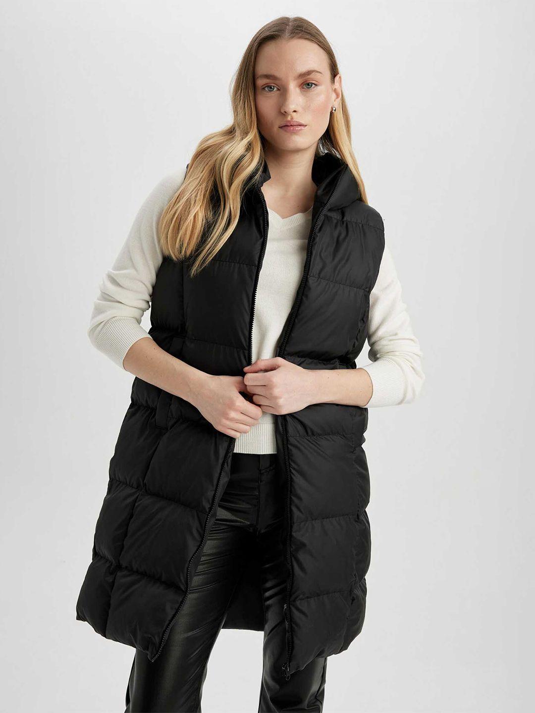 defacto hooded longline puffer jacket