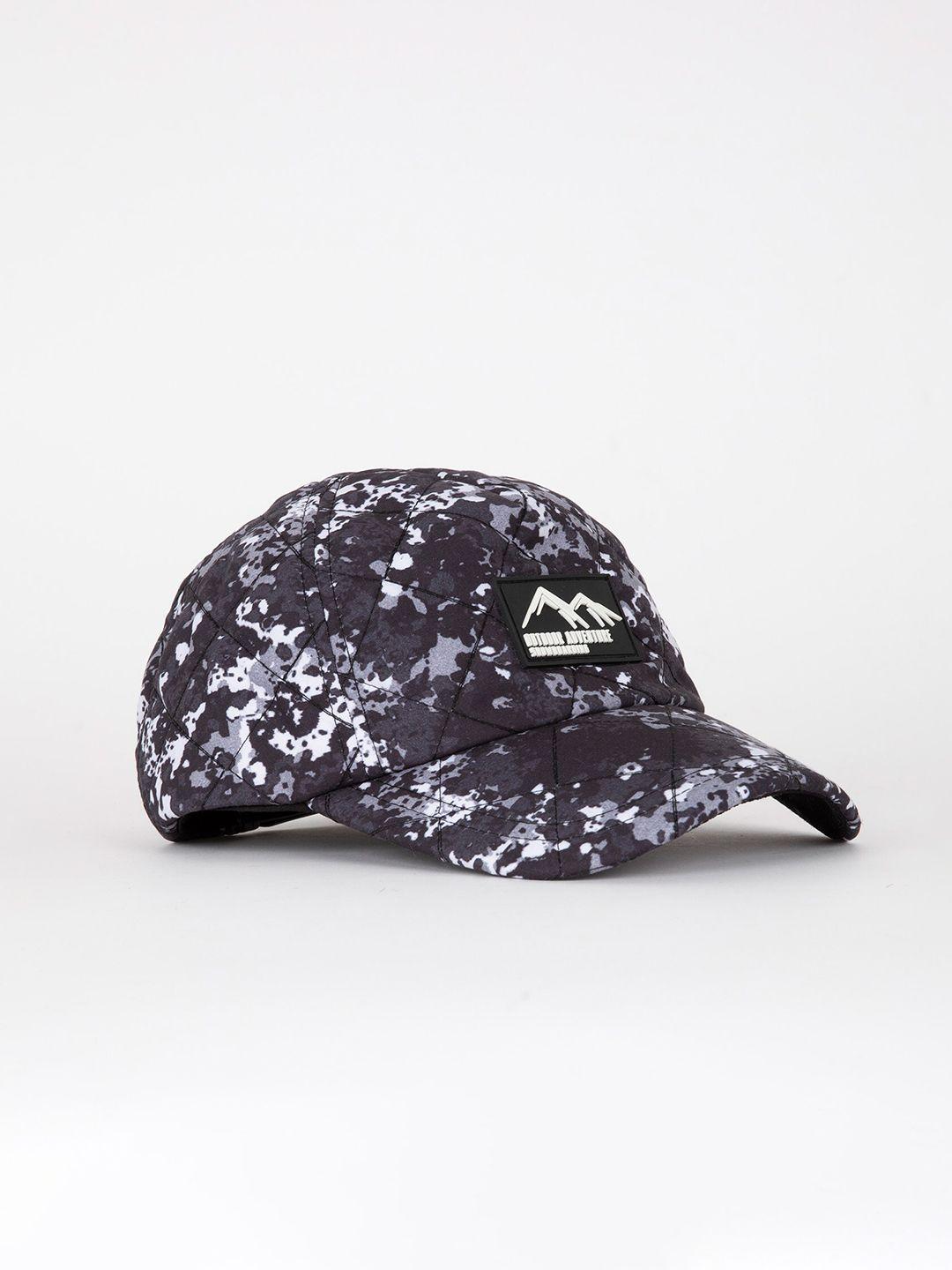 defacto men black & white printed baseball cap