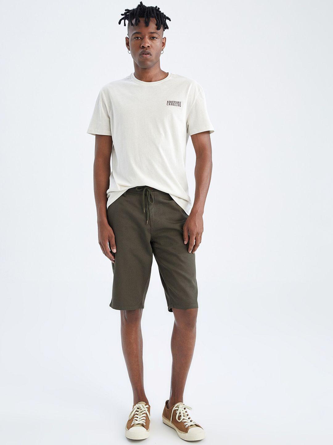 defacto men cotton mid rise shorts