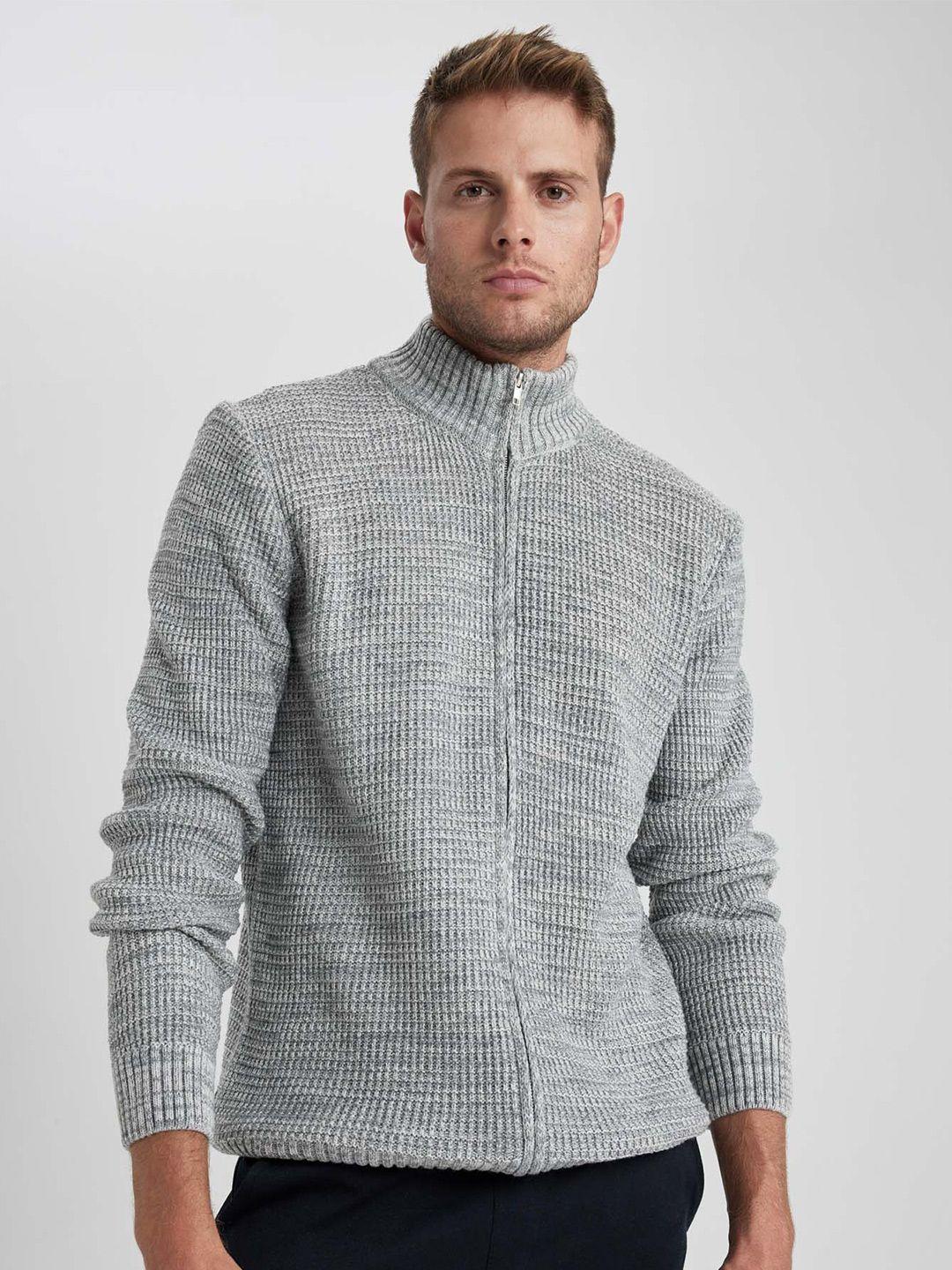 defacto men grey ribbed pullover