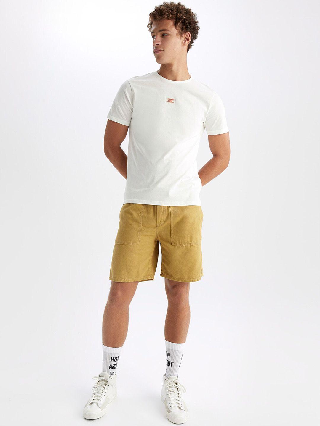 defacto men mid-rise cotton shorts