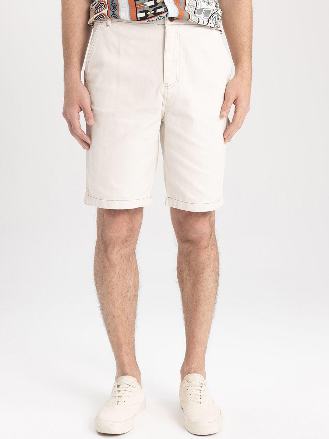 defacto men mid-rise pure cotton shorts
