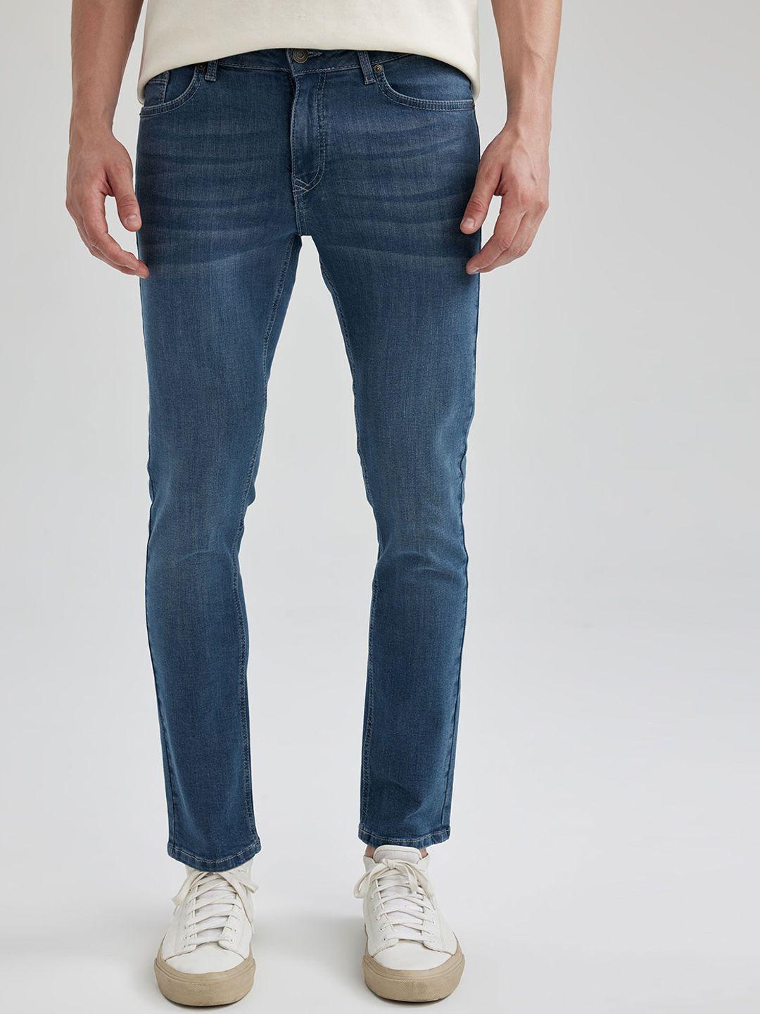 defacto men mid-rise whiskers & chevrons stretchable jeans