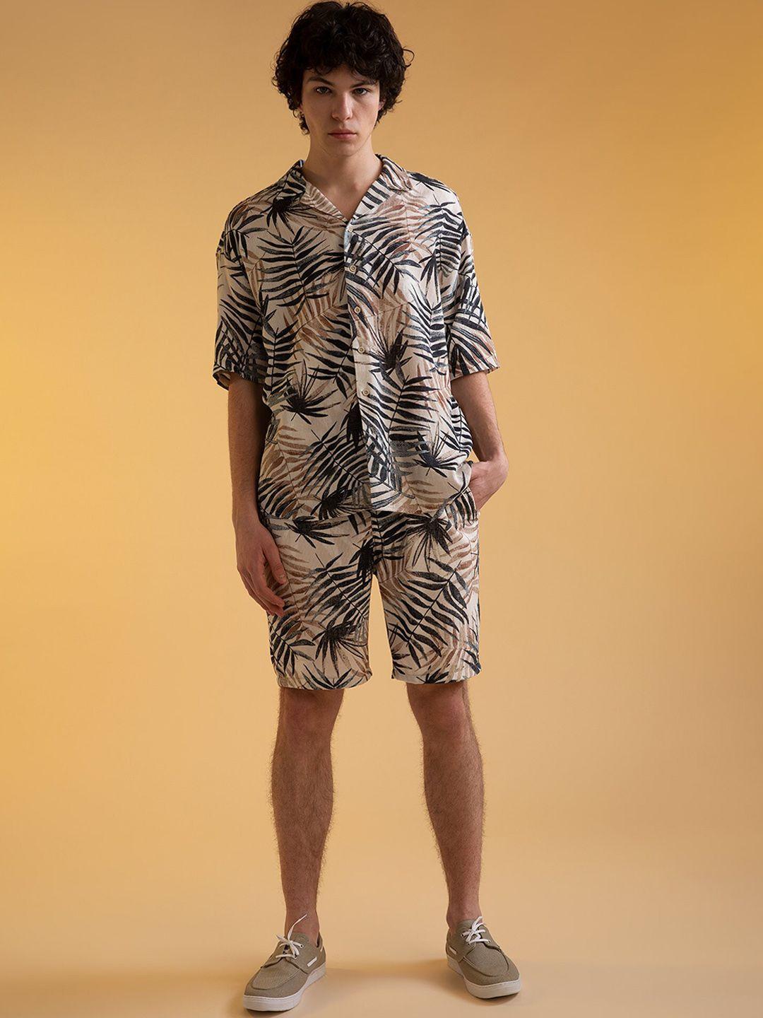 defacto men printed chino shorts