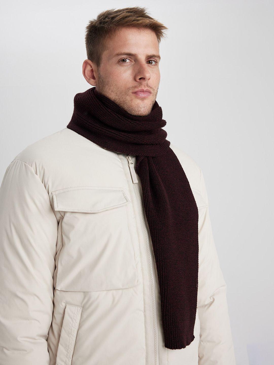 defacto men ribbed acrylic scarf