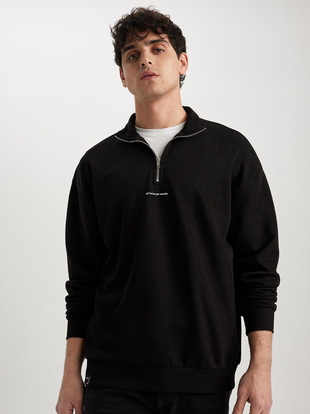 defacto mock collar pullover sweatshirt