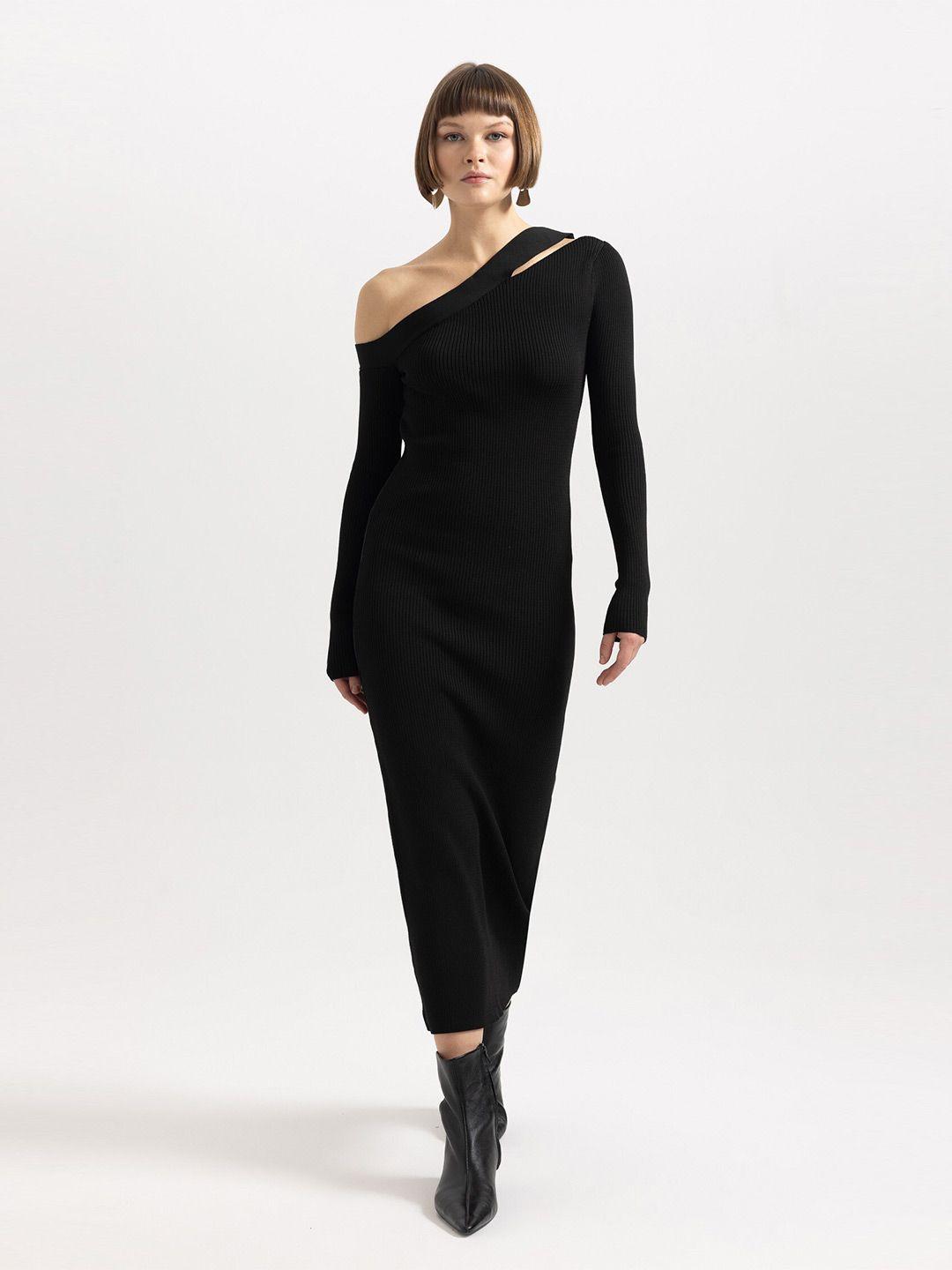 defacto one shoulder long sleeves jumper dress