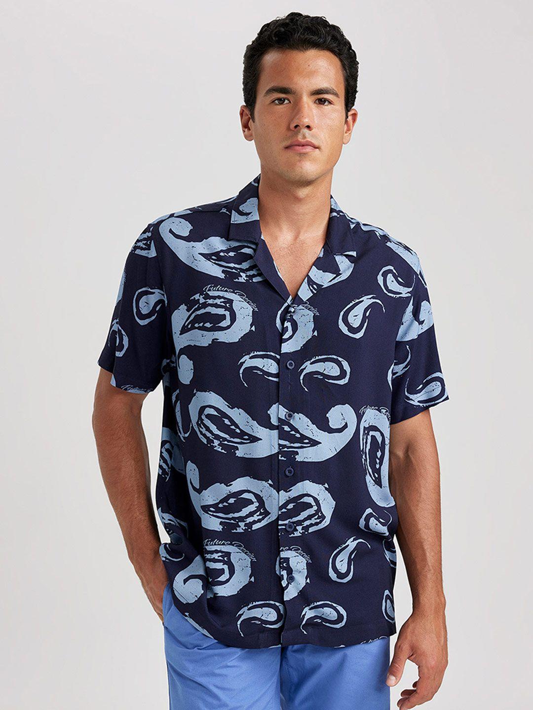 defacto opaque paisley printed casual shirt