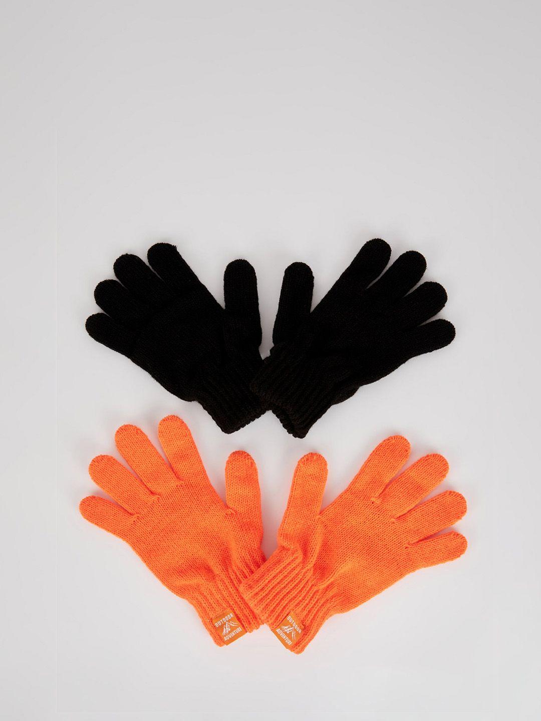 defacto pack of 2 knitted design hand gloves