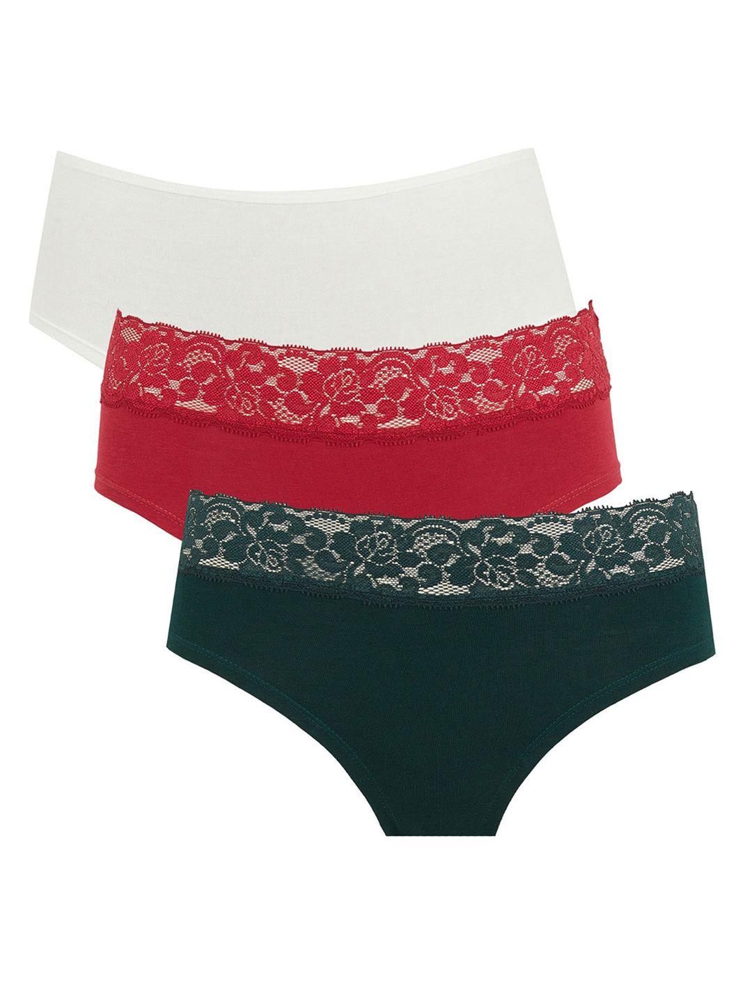 defacto pack of 3 self design mid-rise basic brief