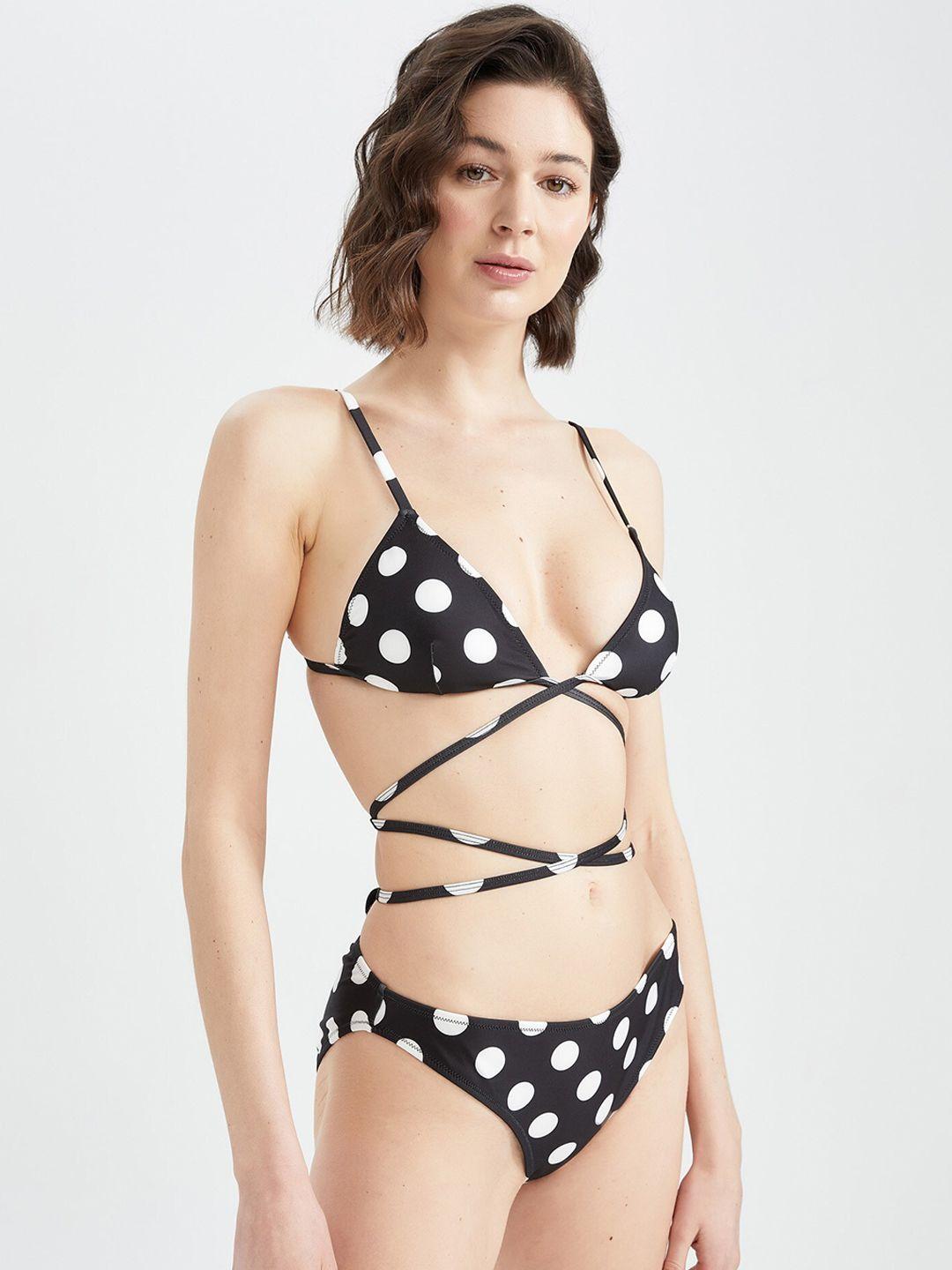 defacto polka dot printed bikini swimwear set