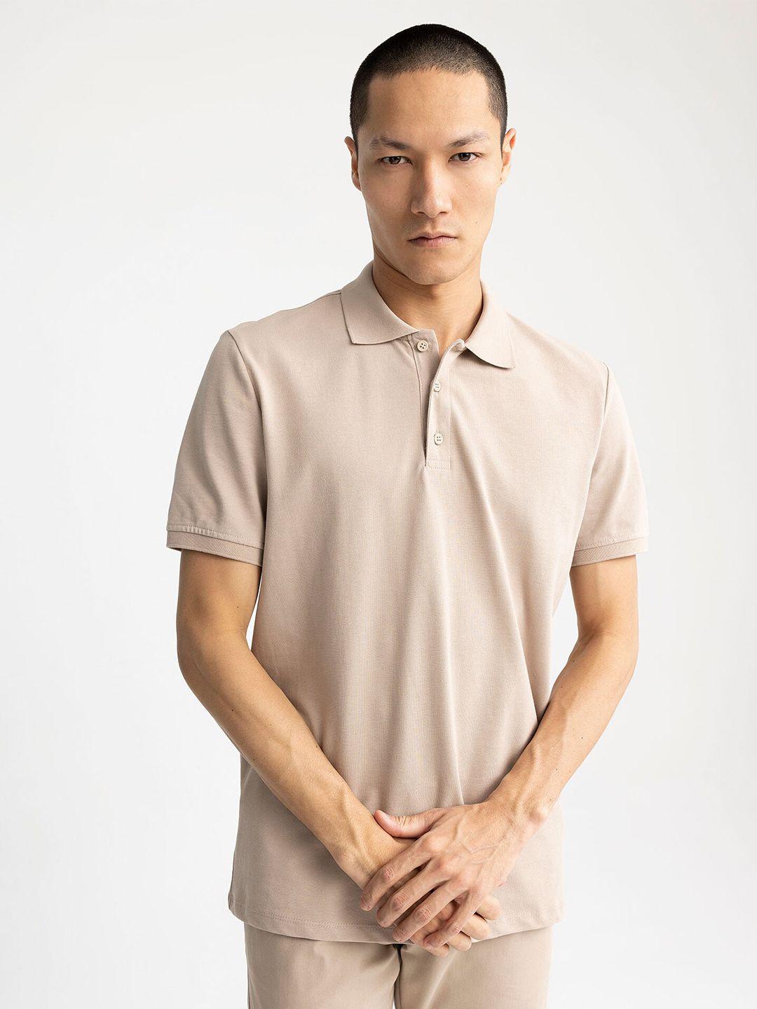 defacto polo collar pure cotton t-shirt