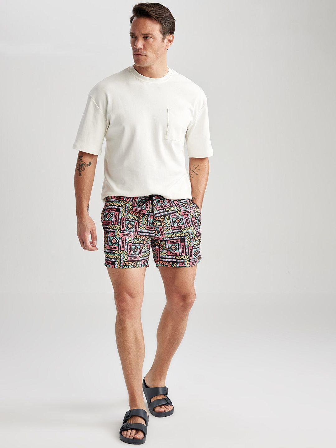 defacto printed t-shirt with shorts night suit