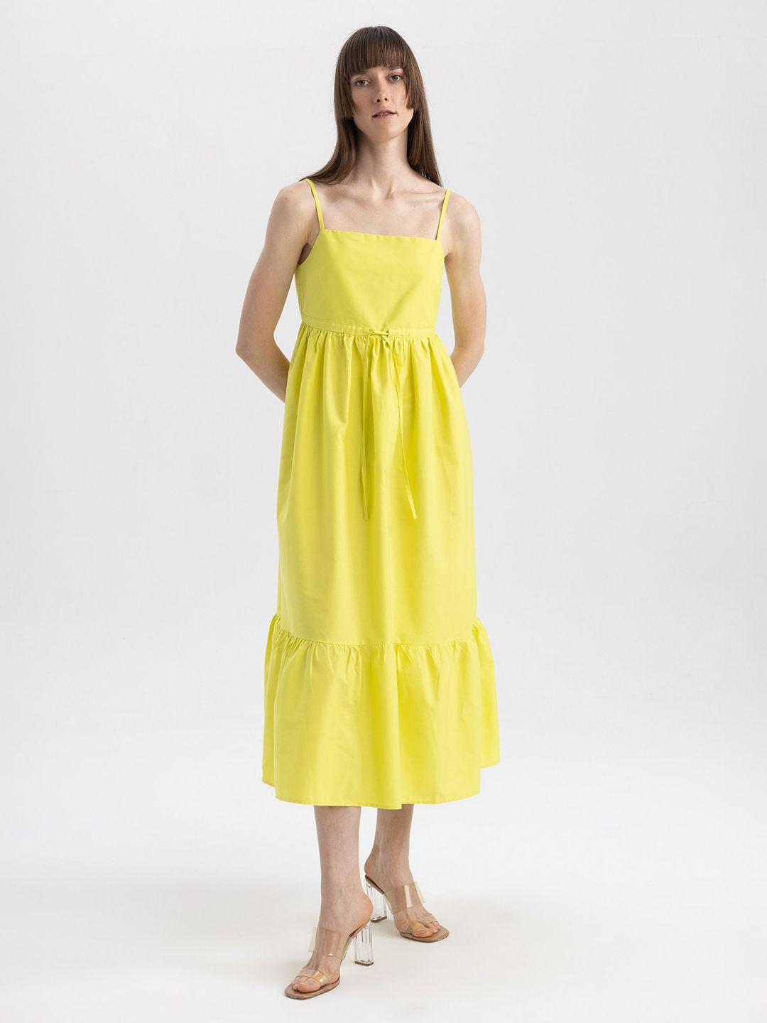 defacto pure cotton a- line midi dress