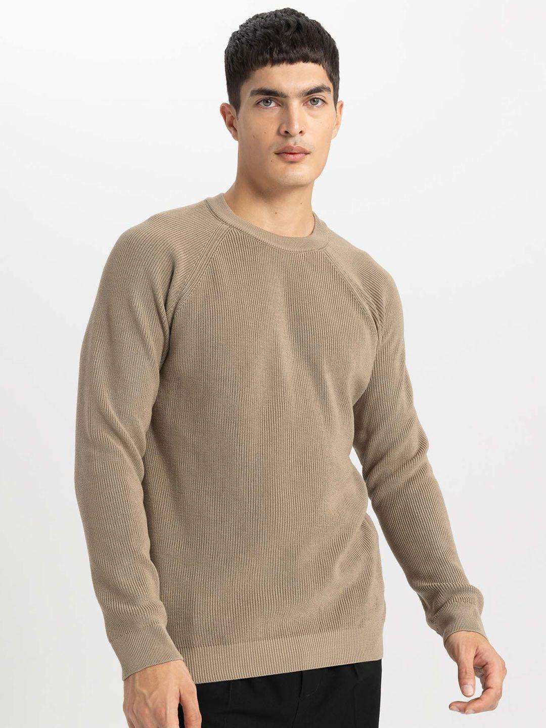 defacto ribbed round neck acrylic pullover