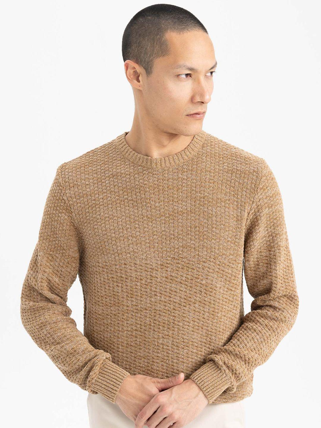 defacto ribbed round neck long sleeves sweater