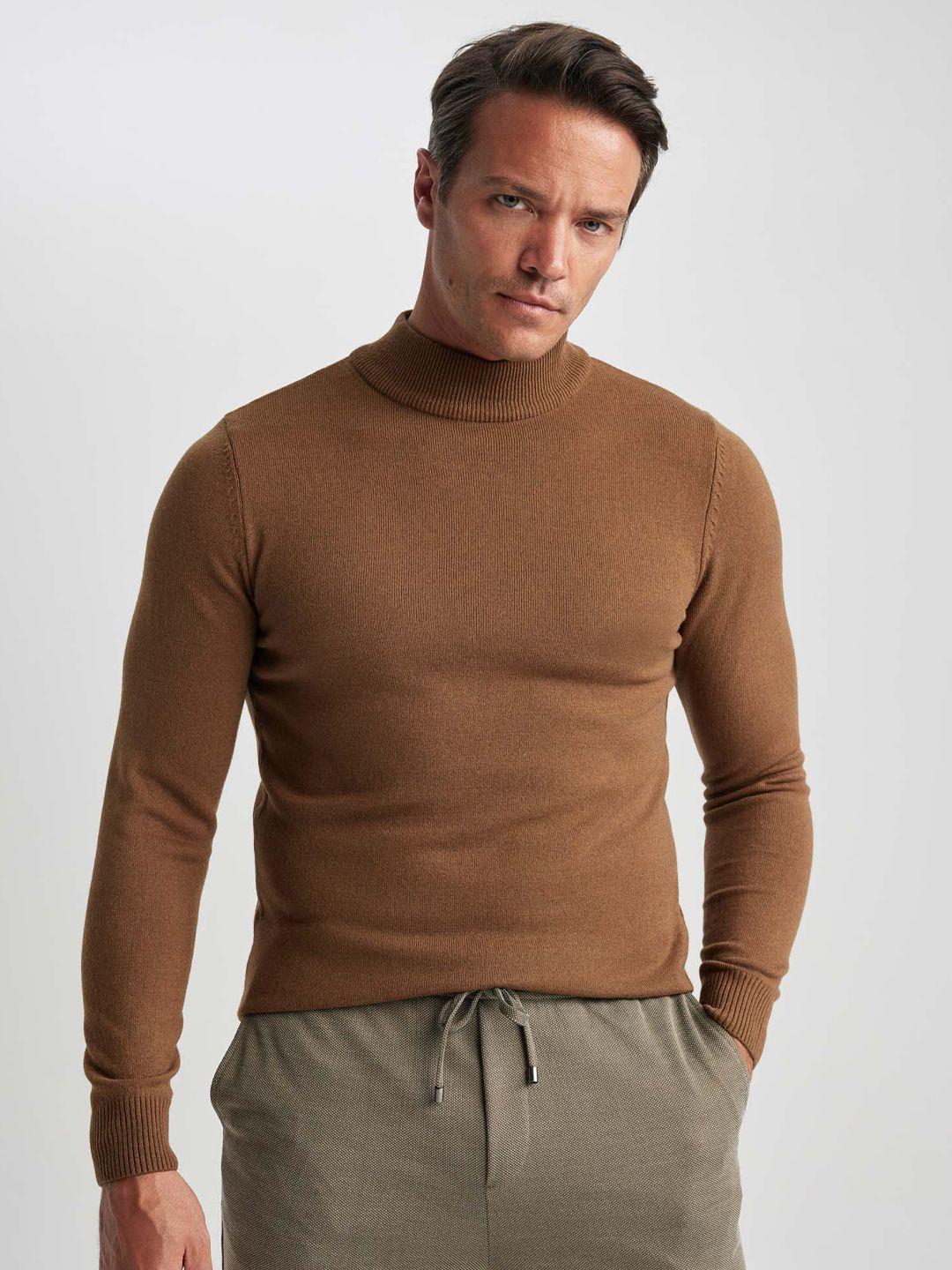 defacto ribbed turtle neck acrylic pullover