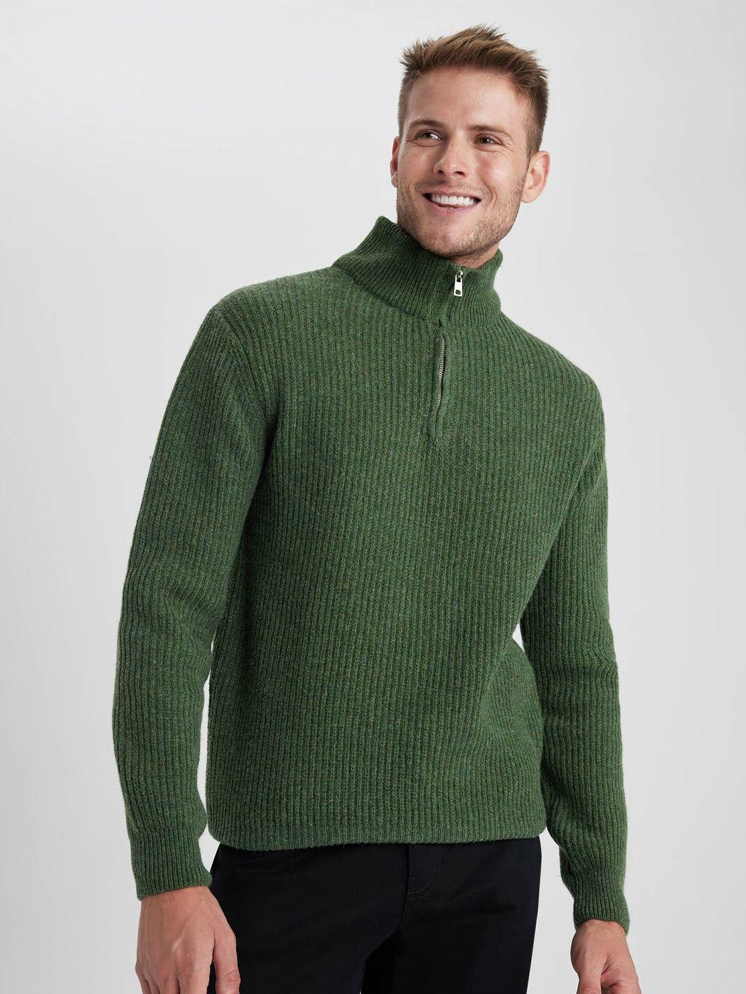 defacto ribbed turtle neck long sleeves pullover