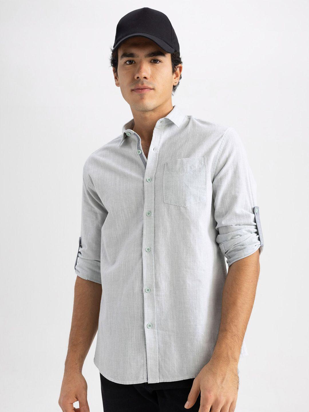 defacto roll-up sleeves pure cotton casual shirt