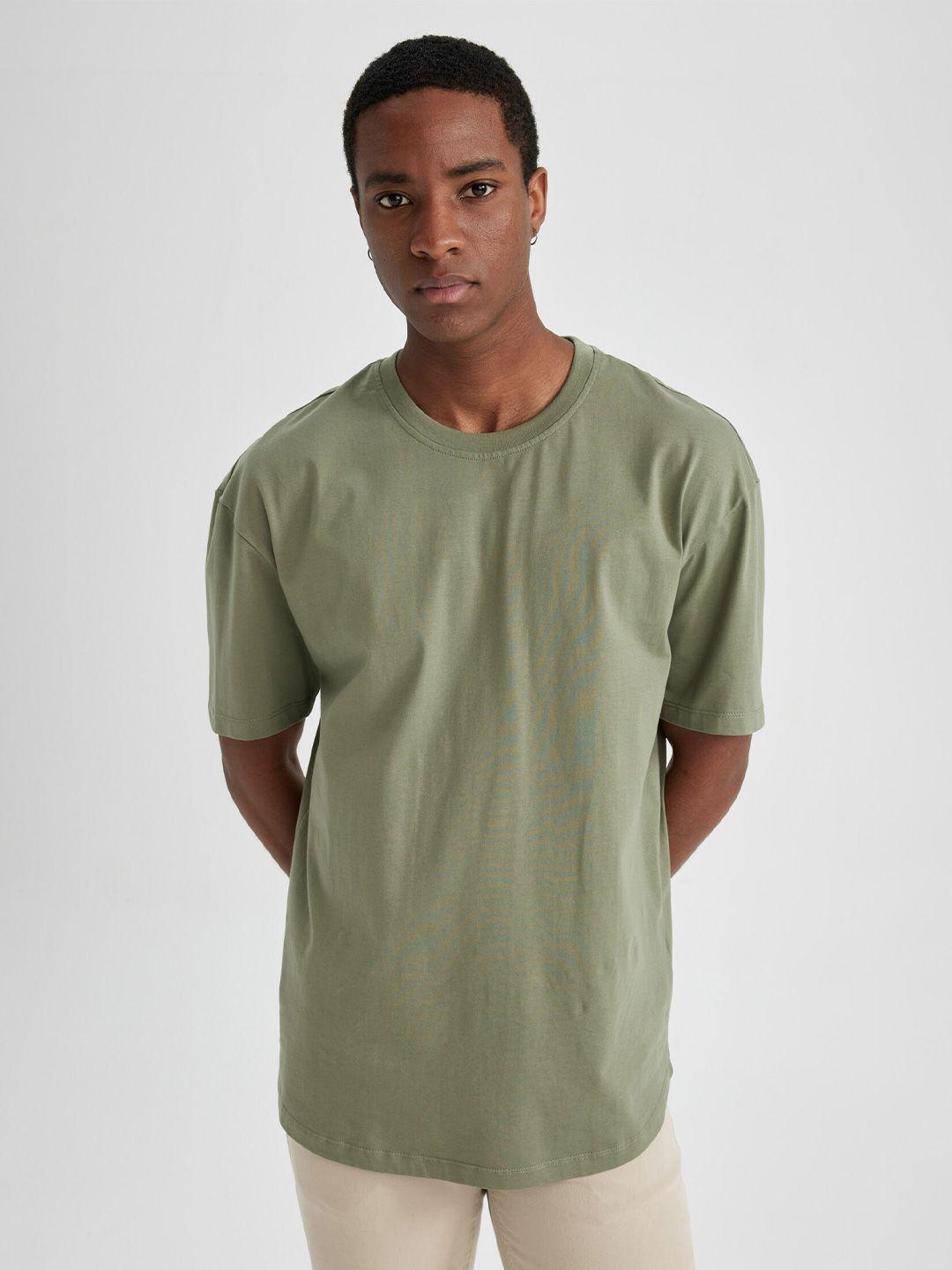 defacto round neck regular-fit pure cotton t-shirt