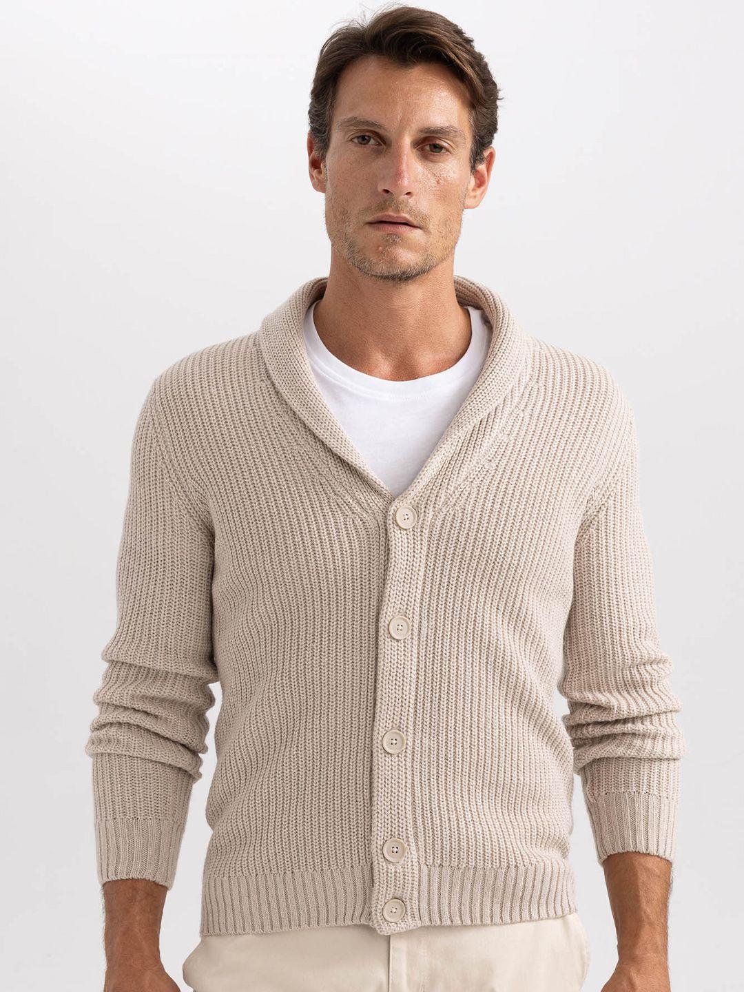 defacto shawl collar ribbed cardigan sweaters