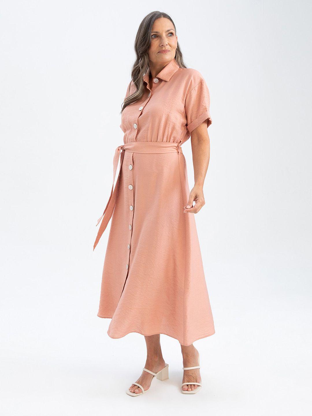 defacto shirt maxi dress with belt