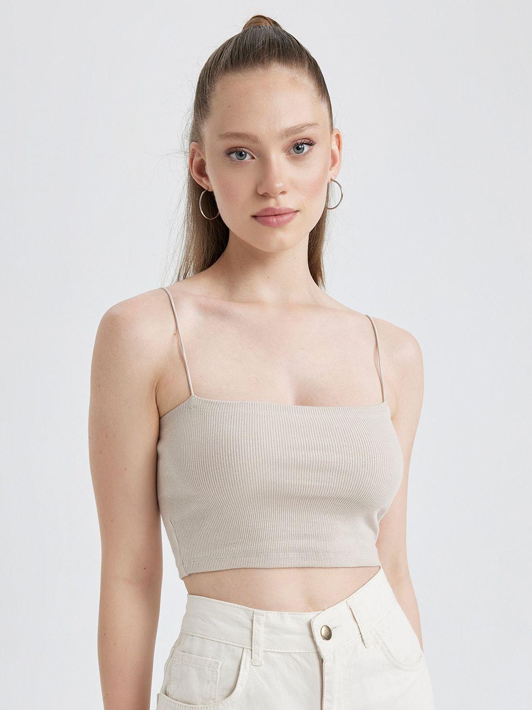 defacto shoulder straps fitted crop top