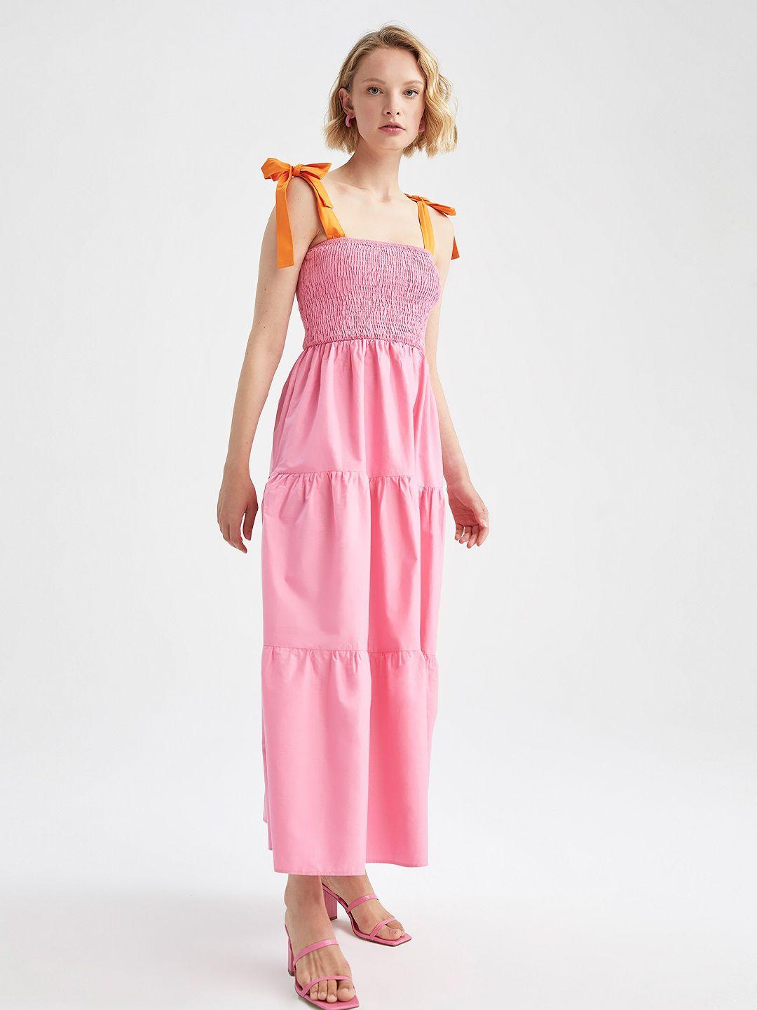 defacto shoulder straps smocked maxi dress