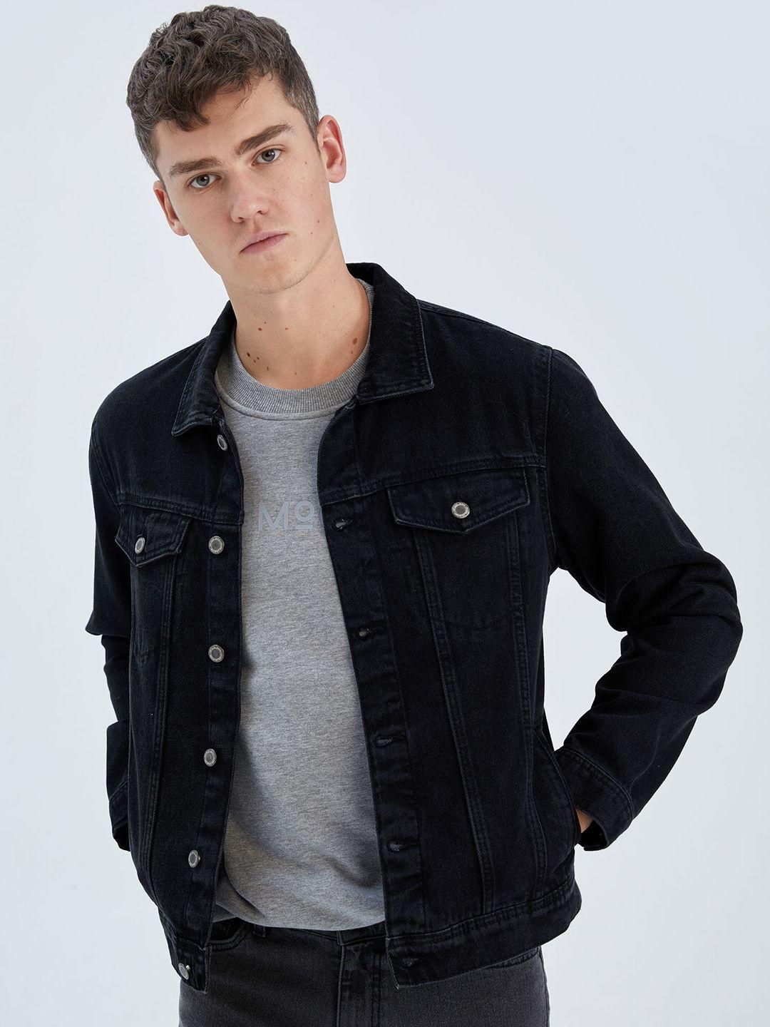 defacto spread collar denim jacket