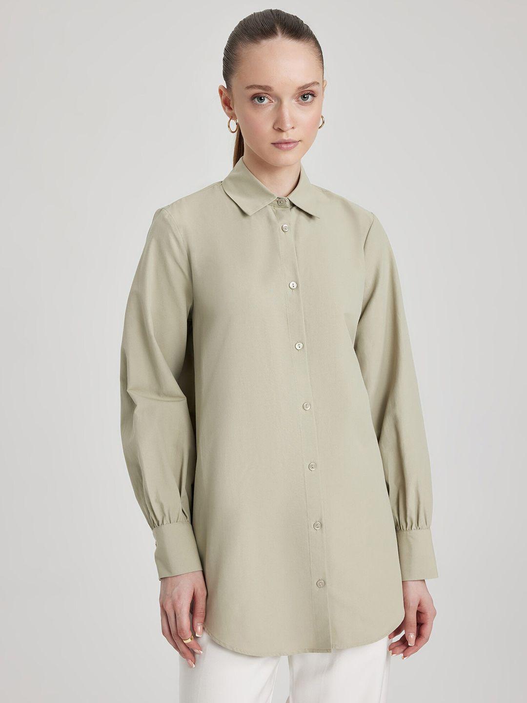 defacto spread collar longline shirt