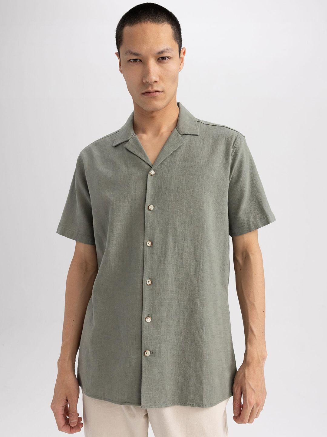 defacto spread collar opaque pure cotton casual shirt