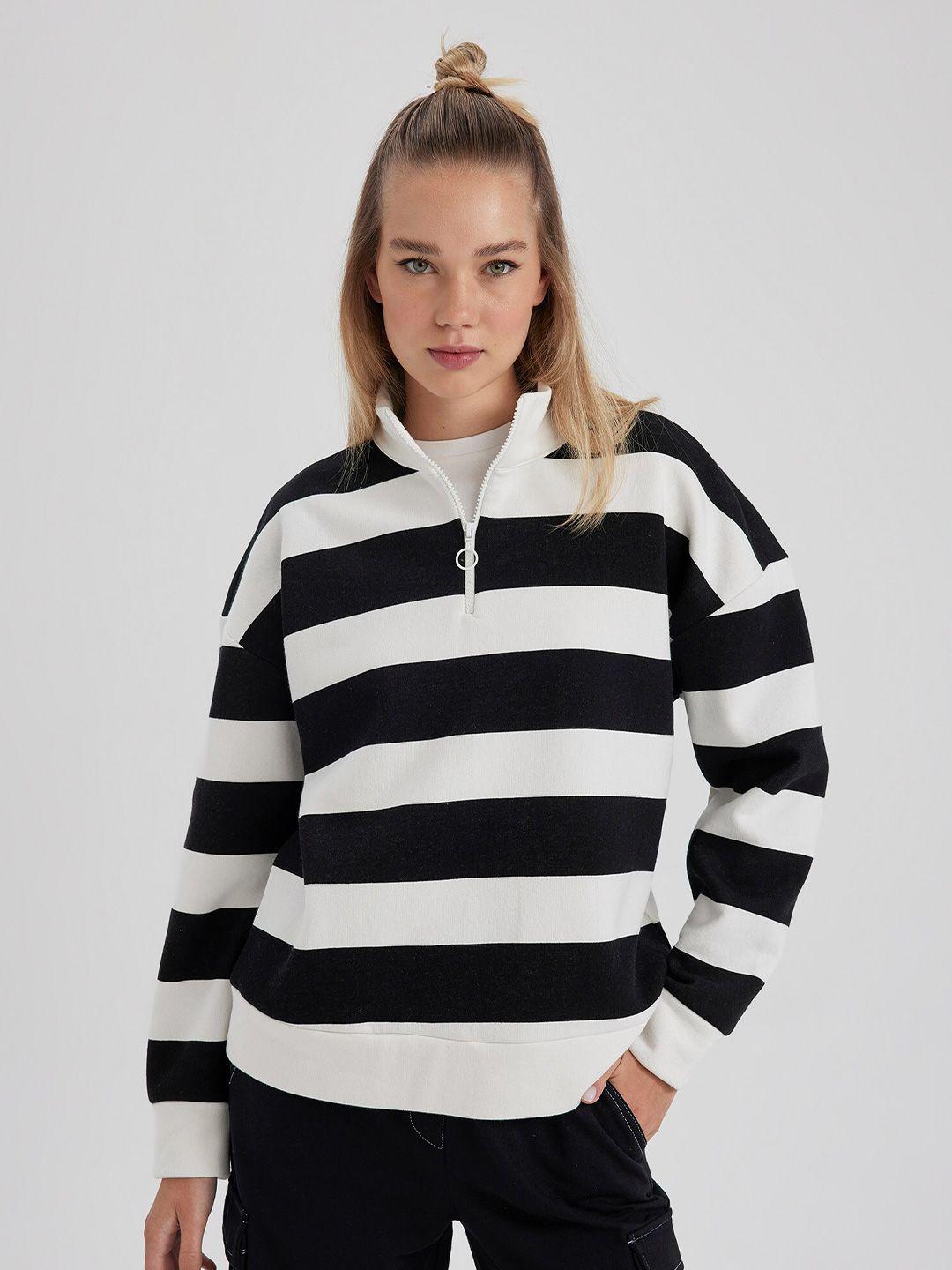 defacto striped pullover sweatshirt