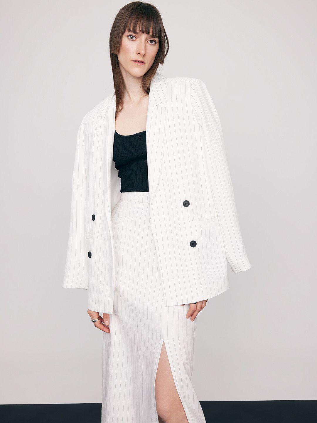 defacto striped single breasted blazer