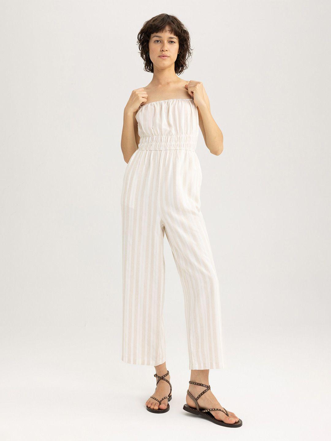 defacto striped strappy basic jumpsuit