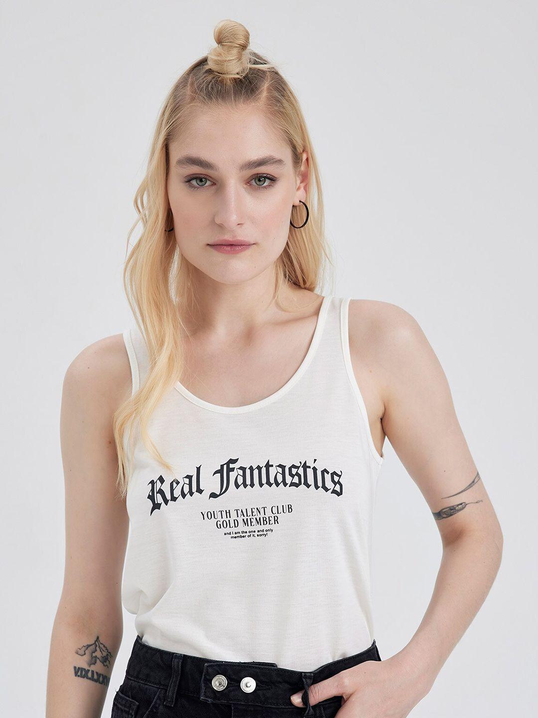 defacto typography printed tank top