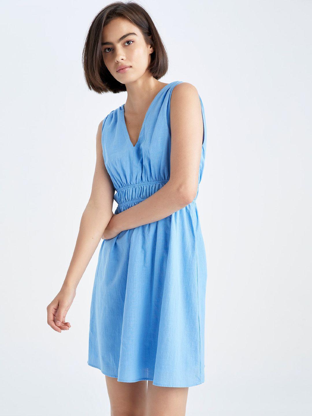 defacto v-neck fit & flare dress