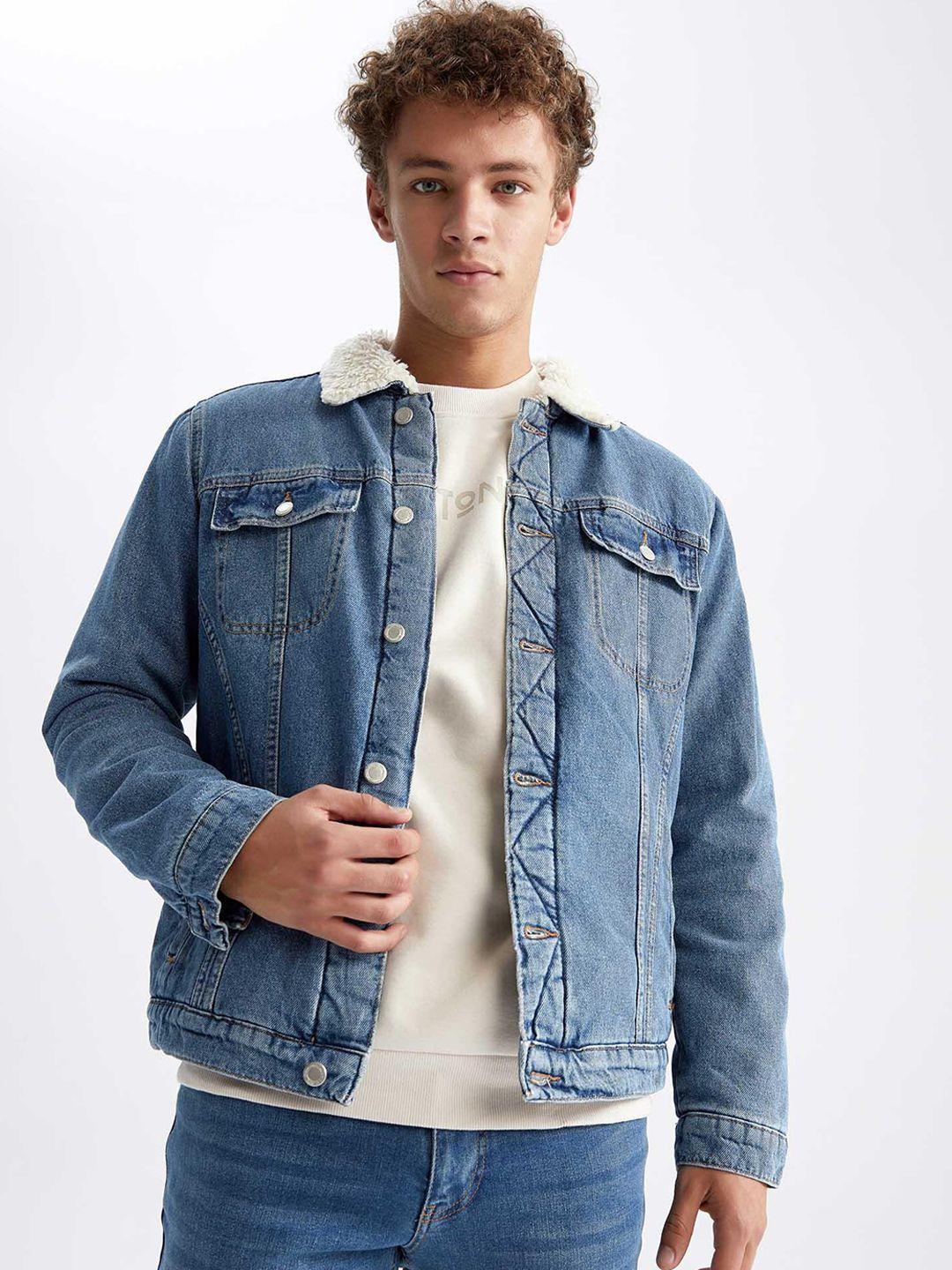 defacto washed pure cotton crop denim jacket